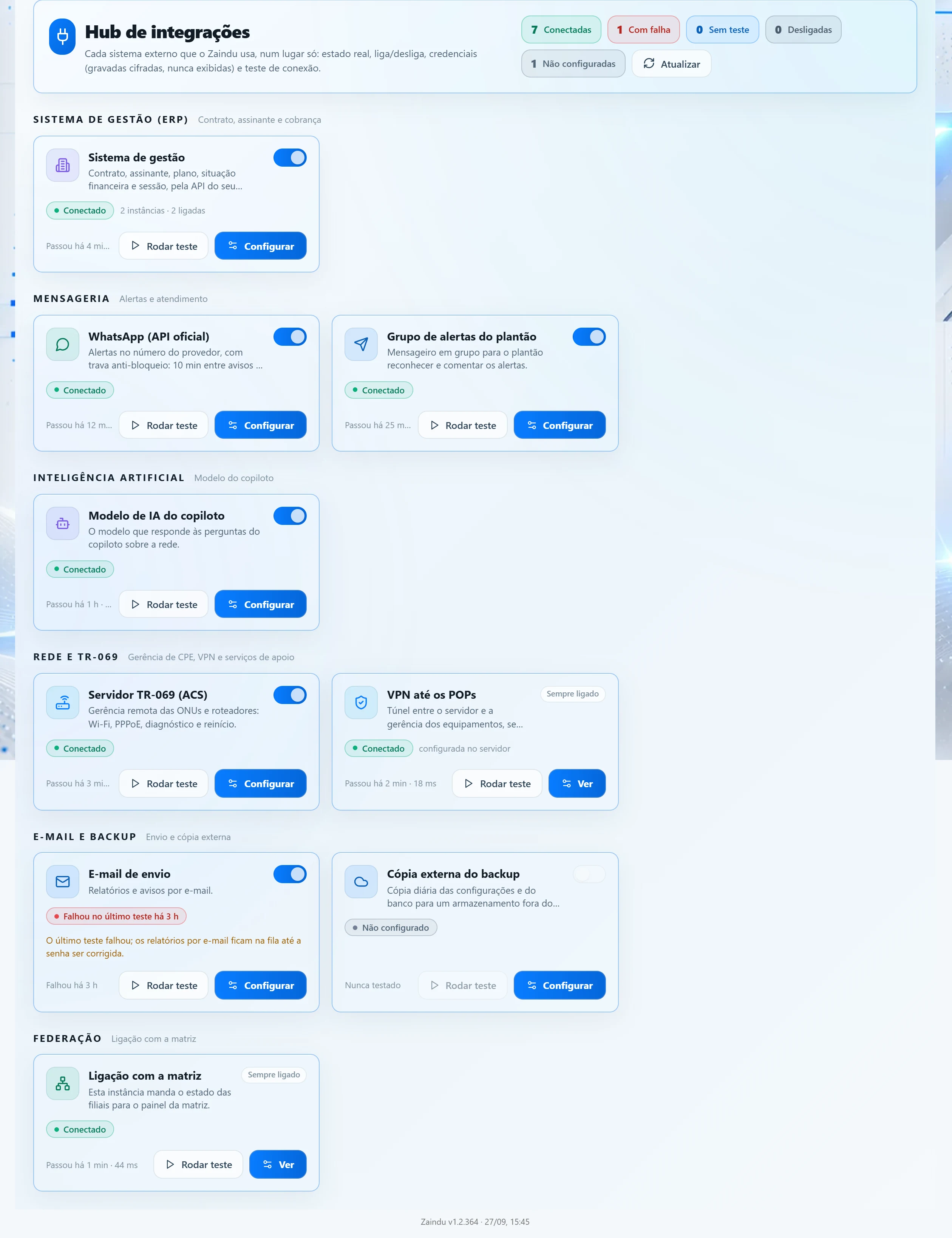 Integrações: O hub