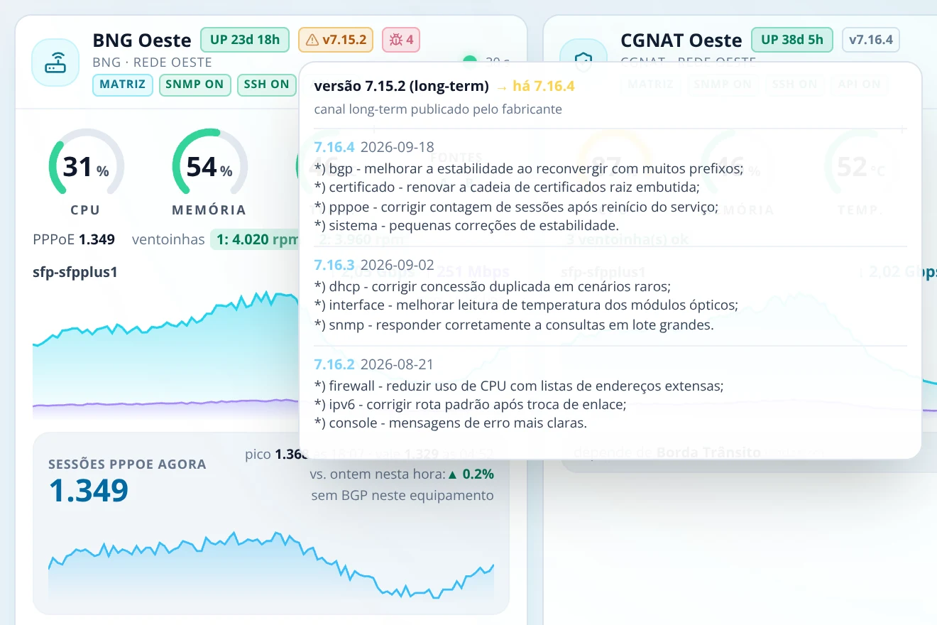 Segurança: Versão de firmware